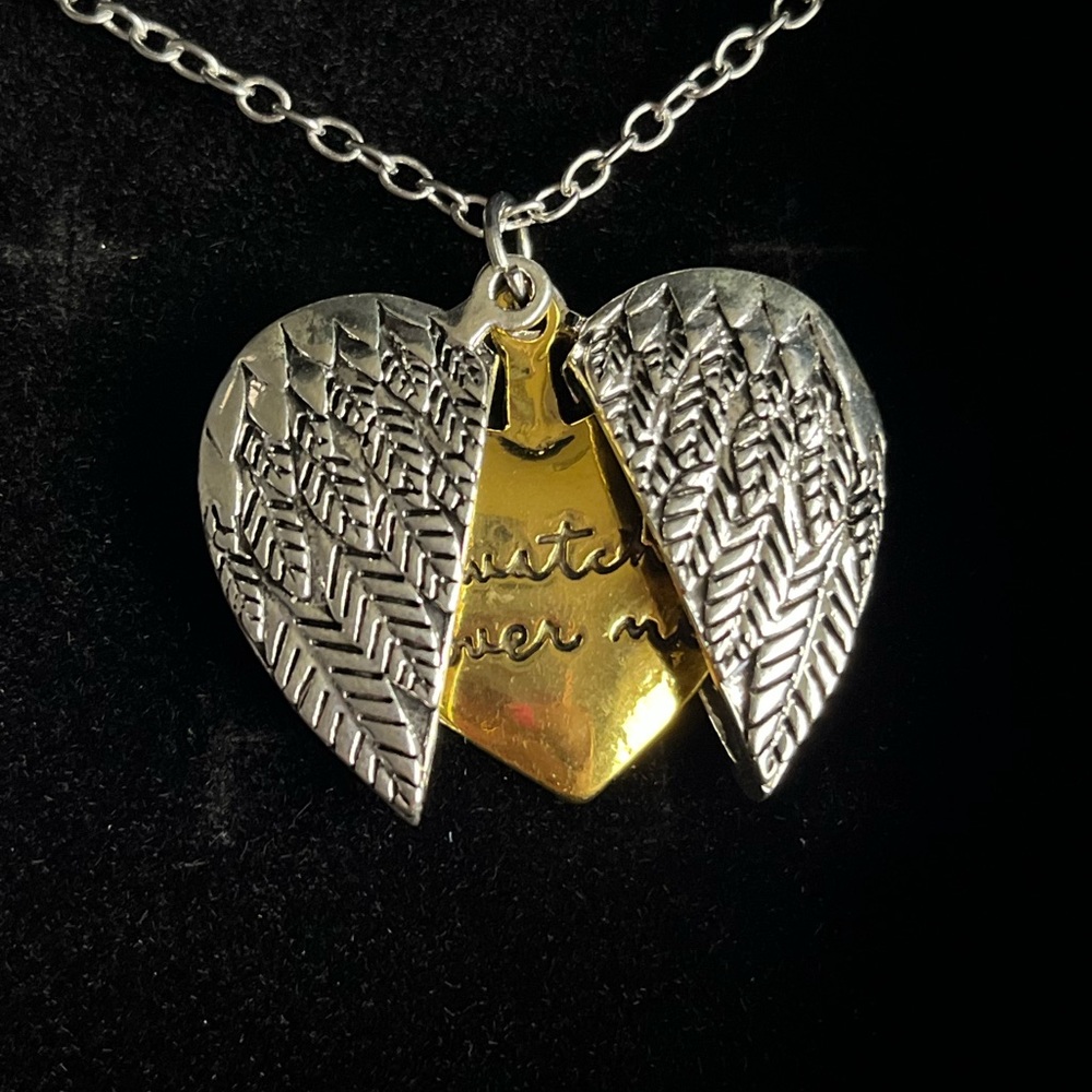 Watch Over Me Open Heart Angel Wings Engraving